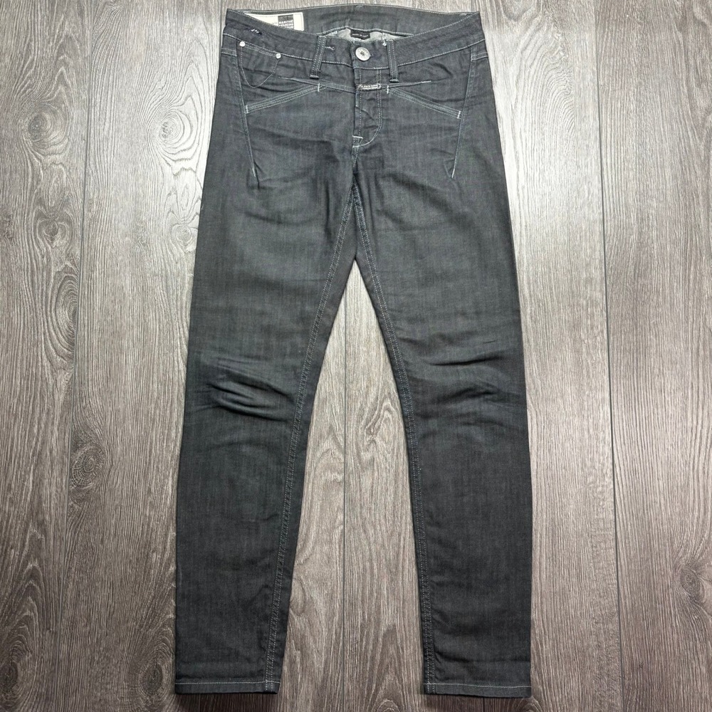 Marithe Francois Girbaud Grey Skinny Jeans Made in Italy Size 26 Stretch Denim